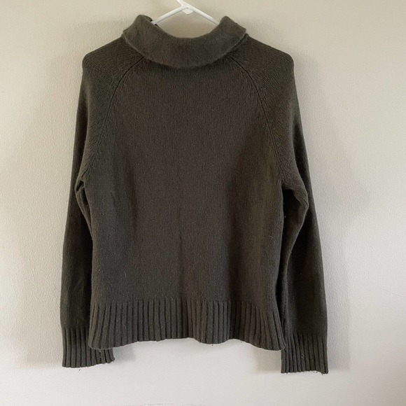 Talbots Shawl Collar Sweater Women’s Size Large Lamb’s Wool Angora Dark Green - Picture 3 of 5